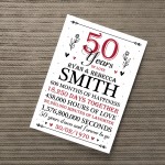 50th Wedding Anniversary Gift Personalised Special Gift