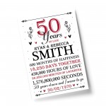 50th Wedding Anniversary Gift Personalised Special Gift