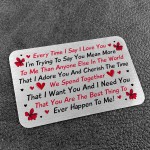 Novelty METAL Wallet Card For Valentines Day Anniversary Gift