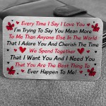 Novelty METAL Wallet Card For Valentines Day Anniversary Gift