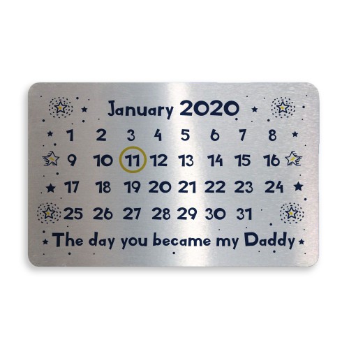 Personalised New Daddy Dad Gift METAL Insert Card For Wallet