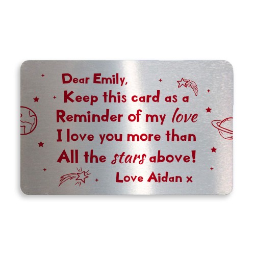 Novelty Personalised Metal Wallet Card For Valentines Day Gift