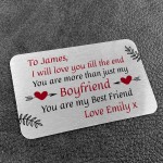 PERSONALISED Gift For Boyfriend Metal Wallet Card Valentines Day