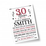 30th Wedding Anniversary Gift Personalised Special Gift 