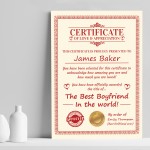 Valentines Gift For Boyfriend Print Personalised Anniversary