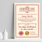 Valentines Gift For Girlfriend Print Personalised Anniversary