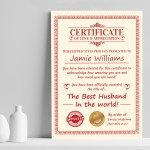 Valentines Gift For Husband Print Personalised Anniversary Gift