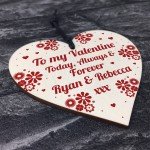 To My Valentine Wooden Heart Valentines Gift For Husband Wife