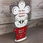 Personalised Wooden Flower Valentines Gift For Girlfriend