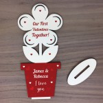 Personalised Wooden Flower Valentines Gift For Girlfriend