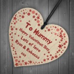 Valentines Day Gift For Mummy Wood Heart Personalised Gift