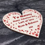 Valentines Day Gift For Mummy Wood Heart Personalised Gift