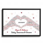 Personalised Valentines Day Print Framed Gift For Boyfriend Wife