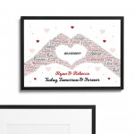 Personalised Valentines Day Print Framed Gift For Boyfriend Wife