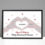 Personalised Valentines Day Print Framed Gift For Boyfriend Wife