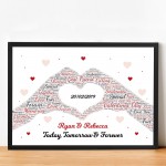 Personalised Valentines Day Print Framed Gift For Boyfriend Wife