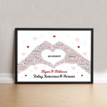 Personalised Valentines Day Print Framed Gift For Boyfriend Wife