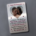 Special 10th Anniversary Gift Husband Wife Personalised Insert