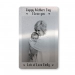 Personalised Mothers Day Metal Card Photo Gift For Mum Keepsake 