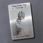 Personalised Mothers Day Metal Card Photo Gift For Mum Keepsake 