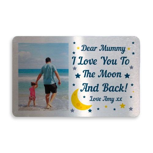 Personalised Metal Wallet Card Insert Gift For Mummy Nanny Nan