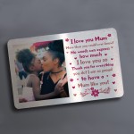 Mothers Day Gift Personalised Metal Photo Card Mum Gift Keepsake