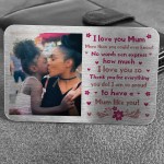 Mothers Day Gift Personalised Metal Photo Card Mum Gift Keepsake