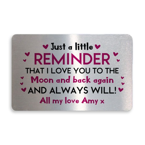 Personalised Metal Card Gift For Mum Mothers Day Birthday Gifts