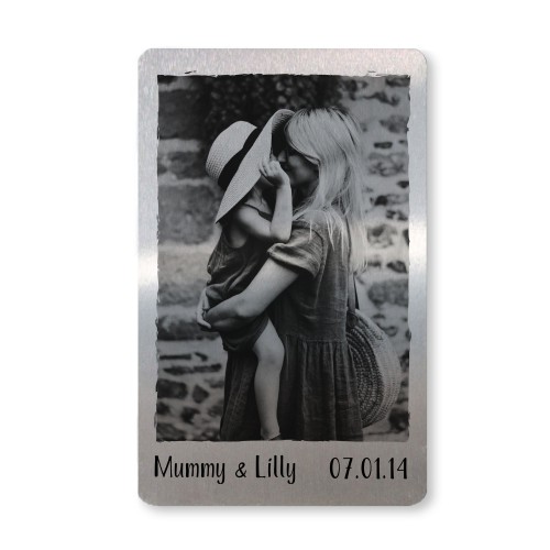 Personalised Mother And Daughter Metal Photo Card Keepsake Gift 