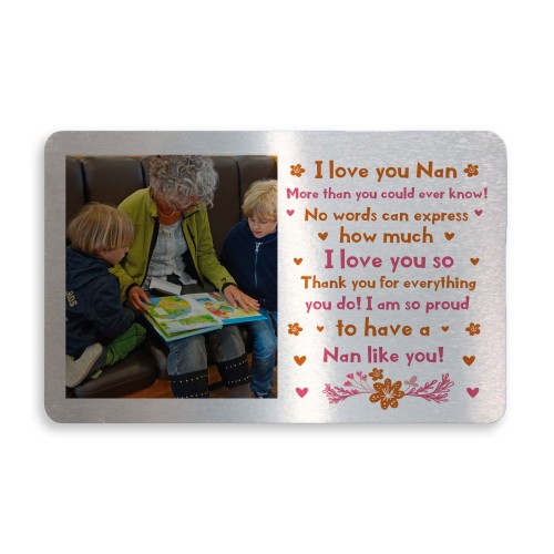 Gift For Nan Personalised Photo Wallet Insert Grandparent Gift