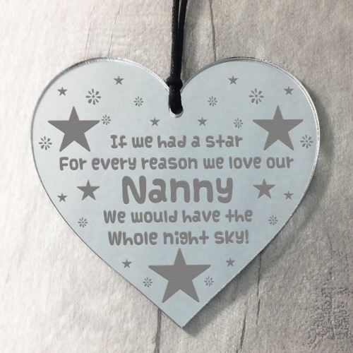 Personalised Mothers Day Gift For Nanny Hanging Heart Gift