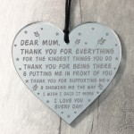 Personalised Mothers Day Gifts Mirror Acrylic Heart Plaque Gifts