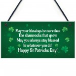 Novelty St Patricks Day Hanging Sign Irish Blessing Friendship