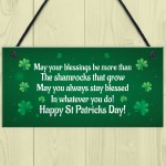 Novelty St Patricks Day Hanging Sign Irish Blessing Friendship