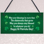 Novelty St Patricks Day Hanging Sign Irish Blessing Friendship