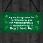 Novelty St Patricks Day Hanging Sign Irish Blessing Friendship