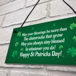 Novelty St Patricks Day Hanging Sign Irish Blessing Friendship