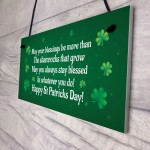 Novelty St Patricks Day Hanging Sign Irish Blessing Friendship