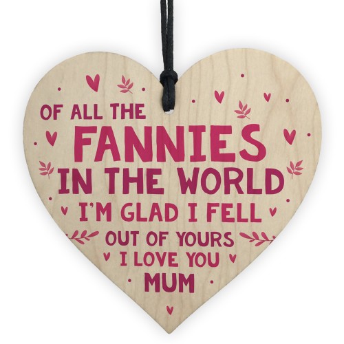 Funny Mothers Day Birthday Gift For Mum Wood Heart Daughter Son