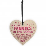 Funny Mothers Day Birthday Gift For Mum Wood Heart Daughter Son