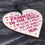 Funny Mothers Day Birthday Gift For Mum Wood Heart Daughter Son