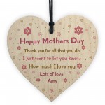 Personalised Mothers Day Gift Wood Heart Bespoke Gift For Mum