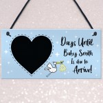 Personalised Baby Countdown Plaque Newborn Baby Mummy To Be