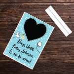 New Baby Countdown Plaque Chalkboard Sign Pregnancy Baby Blue