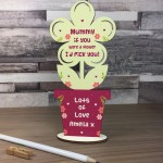 Personalised Wooden Flower Gift For Mum Mummy Birthday Gifts