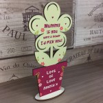 Personalised Wooden Flower Gift For Mum Mummy Birthday Gifts