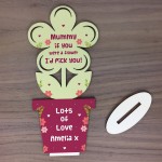 Personalised Wooden Flower Gift For Mum Mummy Birthday Gifts