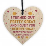 Funny Gift For Mum For Mothers Day Birthday Wooden Heart Gift