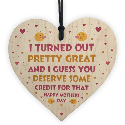 Funny Gift For Mum For Mothers Day Birthday Wooden Heart Gift