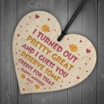 Funny Gift For Mum For Mothers Day Birthday Wooden Heart Gift